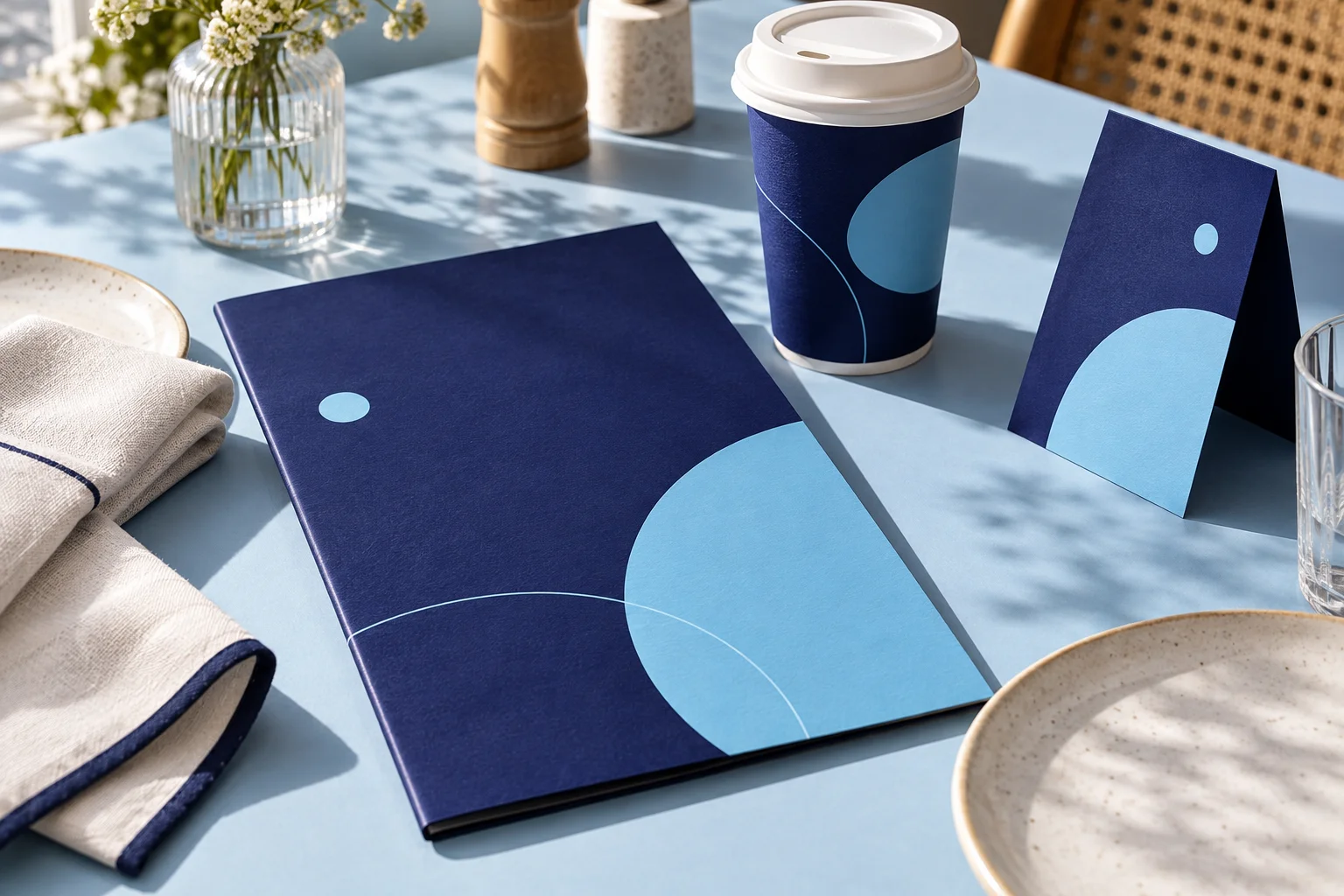 Business branding creative concept in Mauzo blue