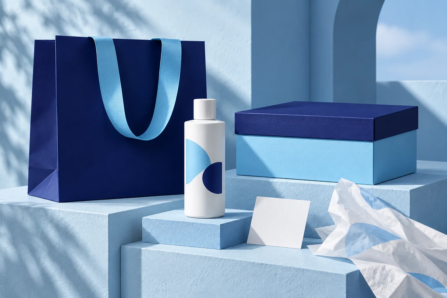 Logo design creative concept in Mauzo blue